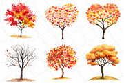 Watercolor Fall Autumn Tree Clipart, an Illustration by DreamPrint404 (Thumbnail 2 of 6)