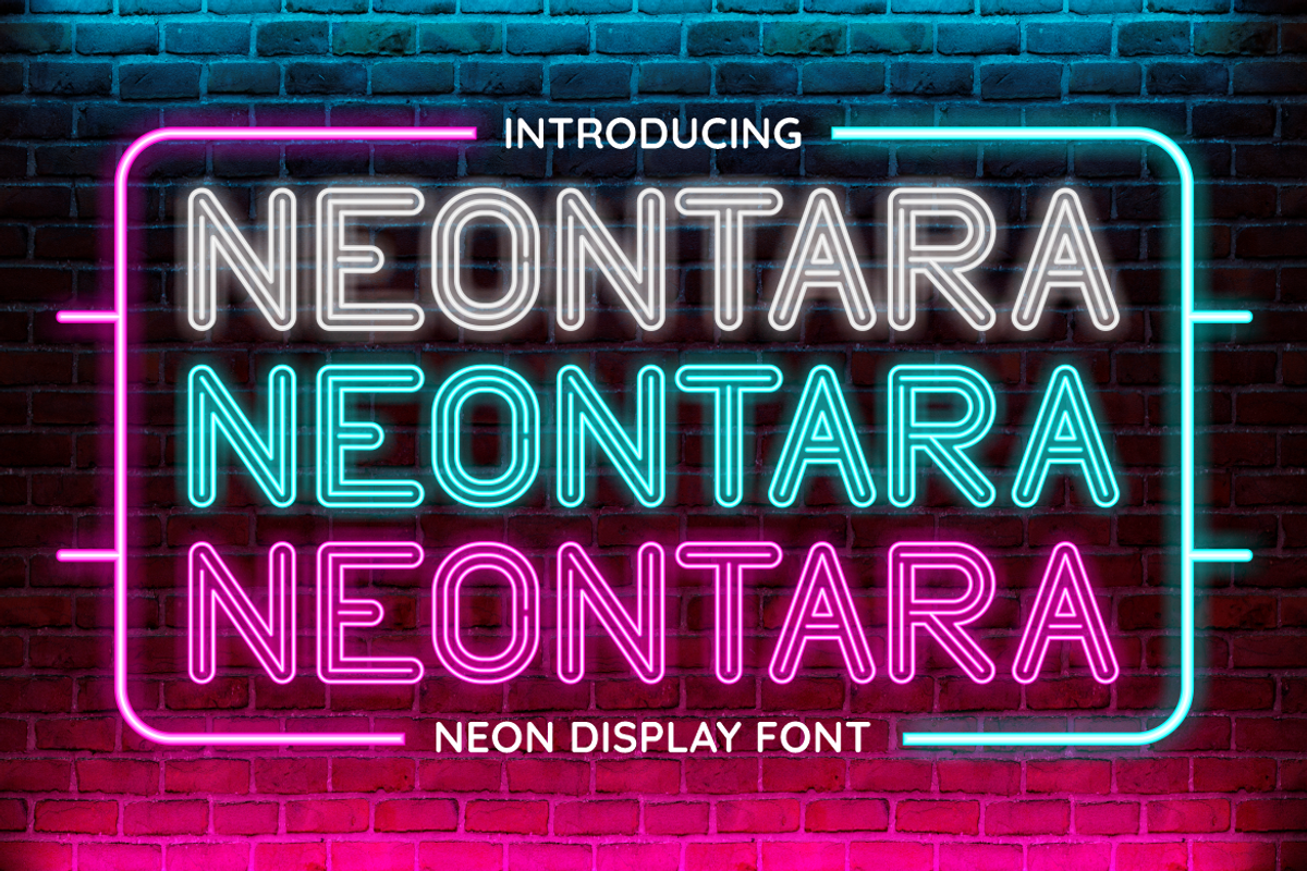 Neontara Neon Display Font, a Font by PutraCetol Studio (Photo 1 of 6)