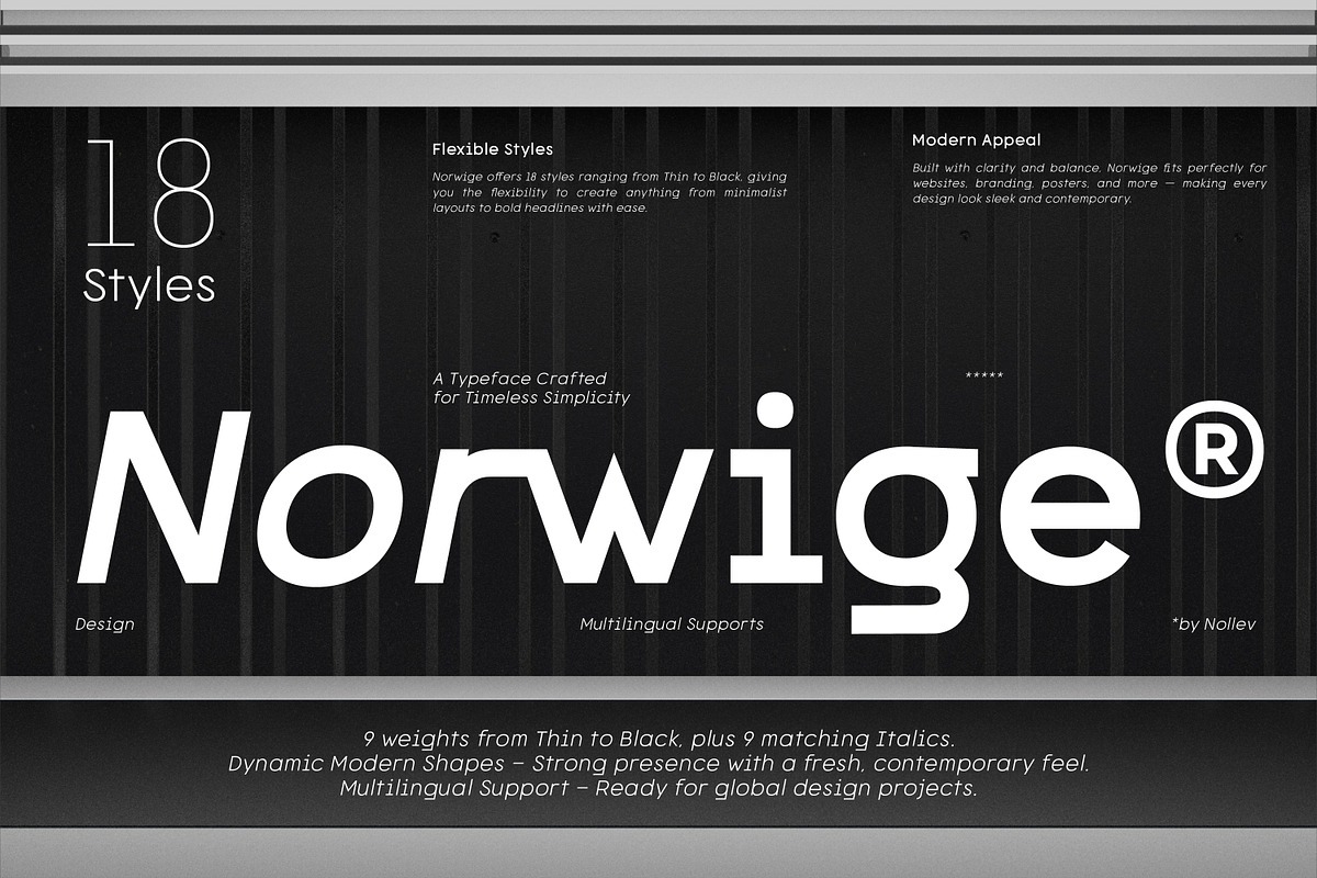 Norwige – Modern Geometric Sans, a Sans Serif Font by Nollev (Photo 11 of 11)