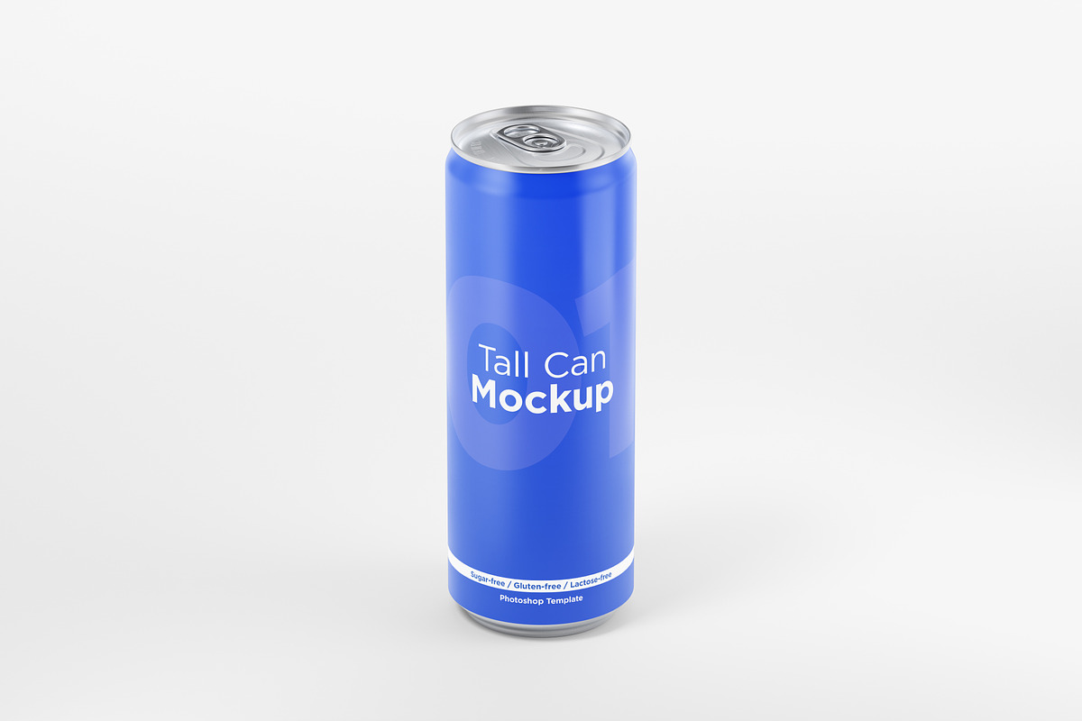 6 Tall Aluminum Cans Mockup Pack, a Cups & Container Mockup by DreamVisuals (Photo 2 of 7)