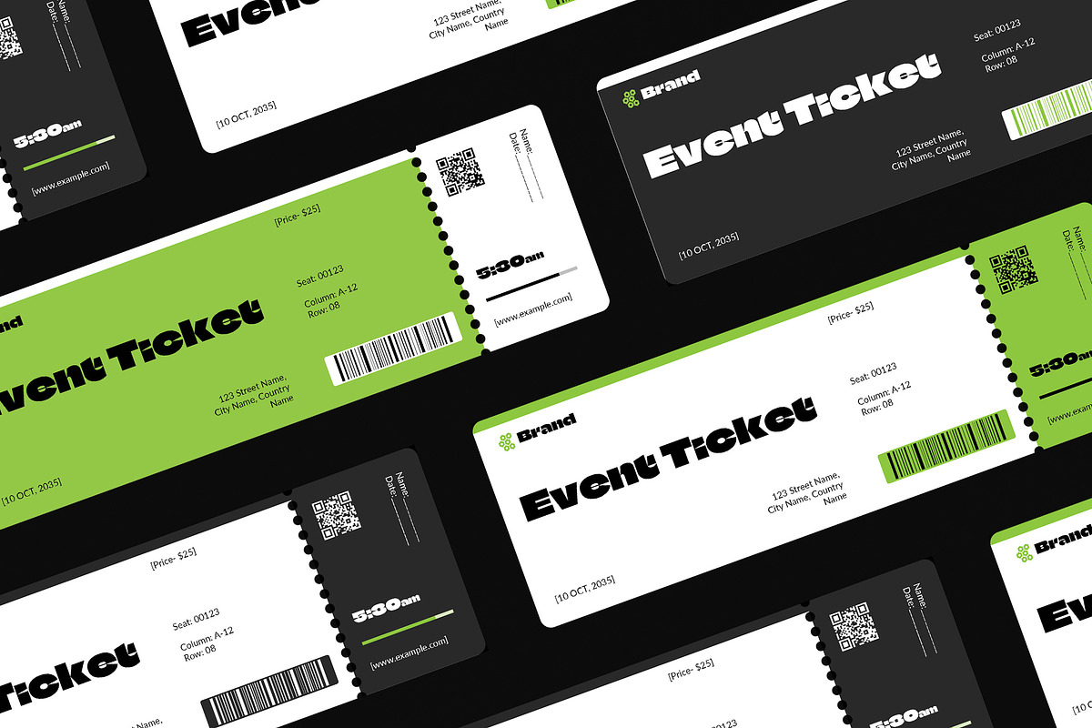 Event Ticket Layout Design Template, a Stationery Template by DesignCrest (Photo 11 of 11)