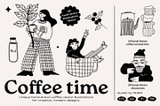 Coffee Time vector Illustrations, a Food Illustration by dicreate (Thumbnail 1 of 14)