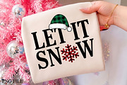 Let It Snow Christmas Plaid PNG Art, a Seasonal Illustration by CrexoraLab (Thumbnail 1 of 4)
