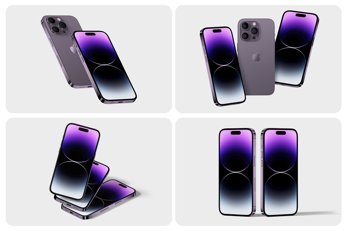 iPhone 14 pro mockups v2, an iPhone Mockup by Creatoom (Photo 4 of 12)