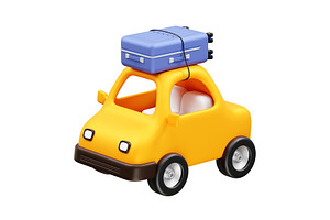 Travel Car Icon illustration 3d, an Illustration by fahad121