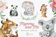 Mommy & Me. Watercolor Animals, an Animal Illustration by OctopusArtis (Thumbnail 1 of 14)
