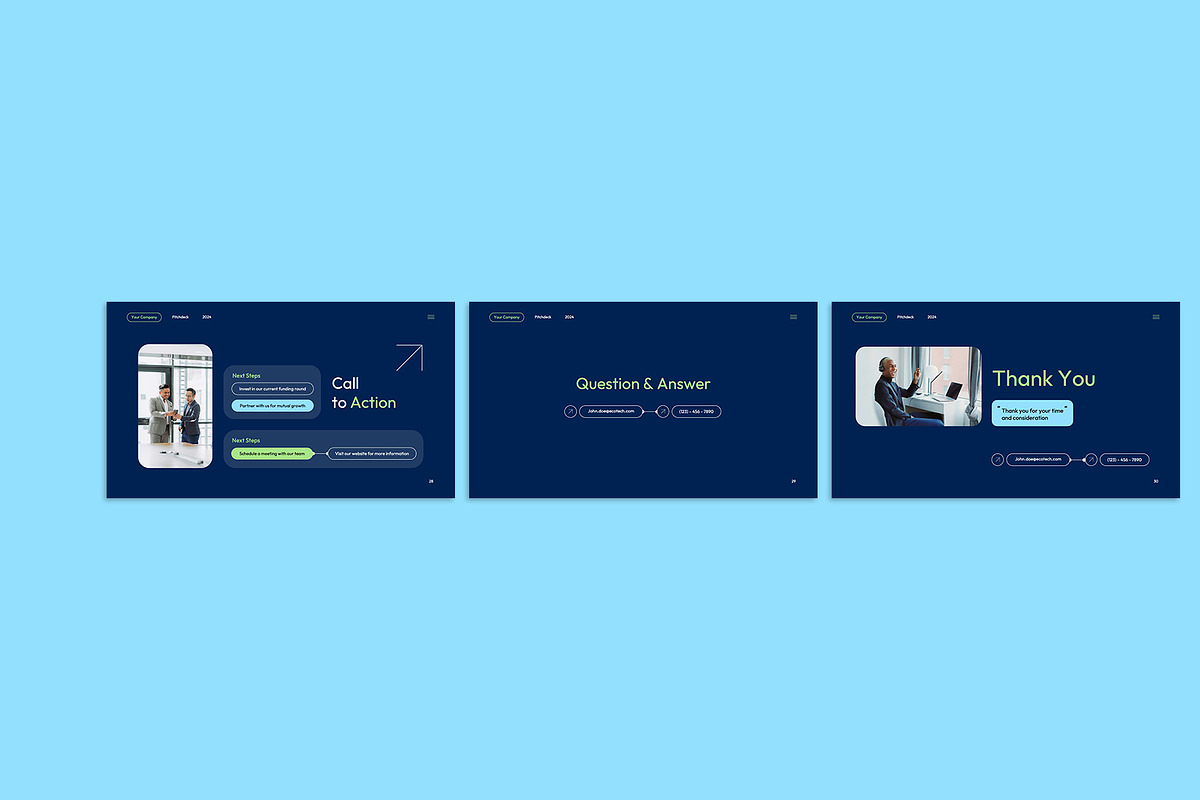 Navy Corporate Pitch Deck PowerPoint, a Presentation Template by Neermana (Photo 5 of 5)