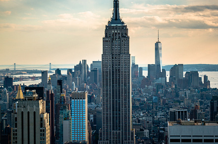 Manhattan new york city stock photo containing building and city