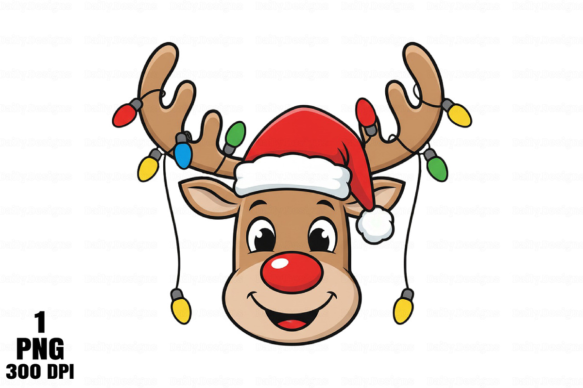 Merry Christmas Reindeer PNG, an Illustration by Daily.Designs (Photo 1 of 10)