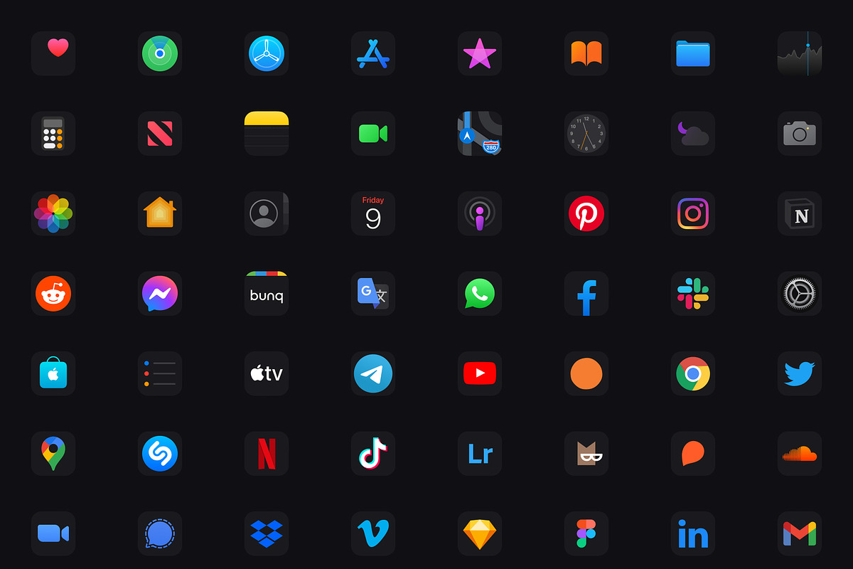 Nocturnal Icon Pack for iOS, a Graphic by Design Essentials (Photo 6 of 6)