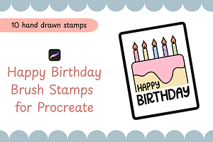 Happy Birthday Procreate Stamps