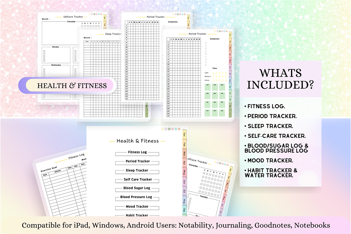 Pastel Digital Planner ( 564 Pages ), a Stationery Template by Tas Creative Studio (Photo 7 of 8)