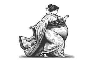 Overweight Woman In Traditional