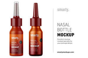 Plastic & metal nasal bottle mockups, a Packaging Mockup by Smarty Mockups