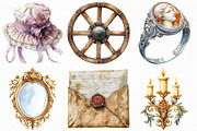 Watercolor Victorian Clipart Bundle, an Illustration by Craft Nest (Thumbnail 4 of 6)