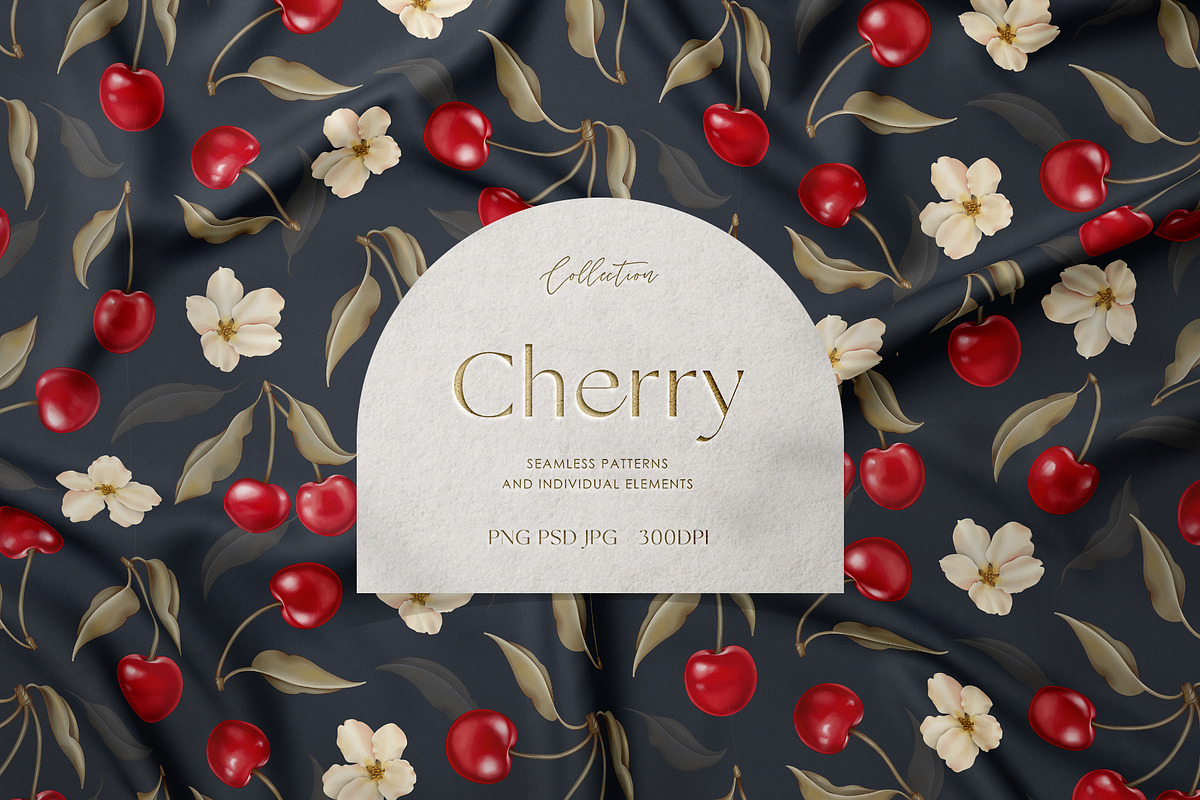 Cherry - Pattern Collection, a Pattern Graphic by PatrushevaYana (Photo 1 of 11)