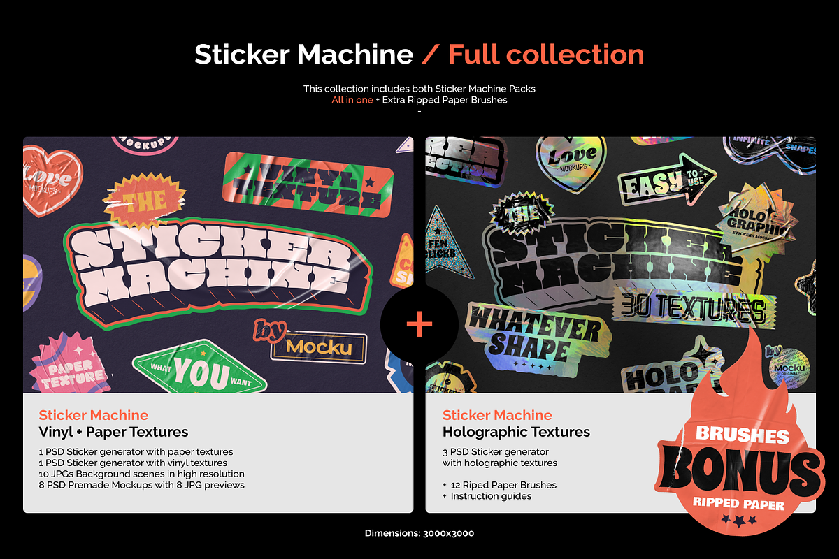 Sticker Machine Full Collection, a Texture Graphic by Mocku (Photo 4 of 24)