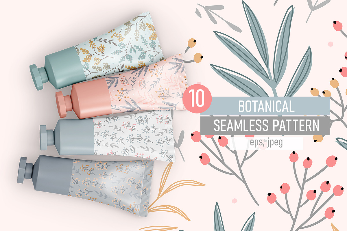 Botanical seamless pattern, a Pattern Graphic by hanifa_design (Photo 1 of 8)