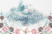 GENTLE WINTER watercolor collection, an Illustration by Lemaris (Thumbnail 1 of 9)