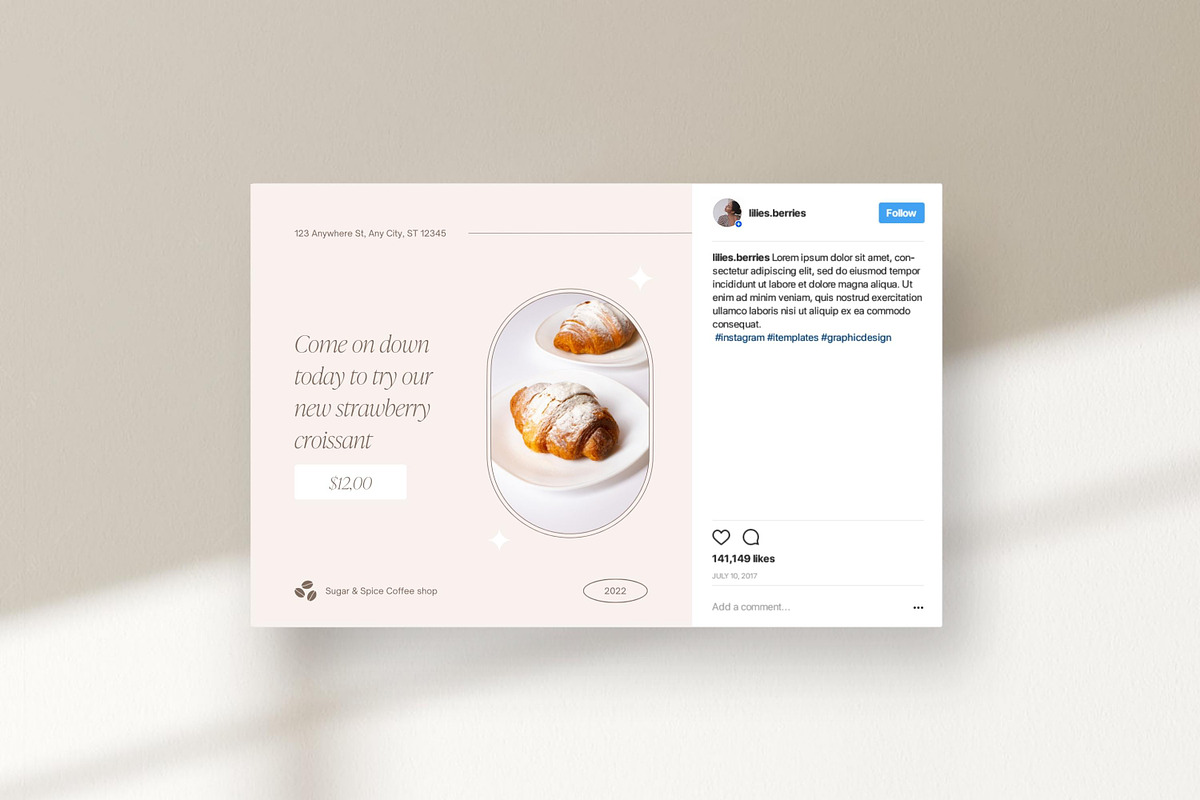 Canva Coffee Shop templates, a Social Media Template by LiliesandBerries (Photo 20 of 23)