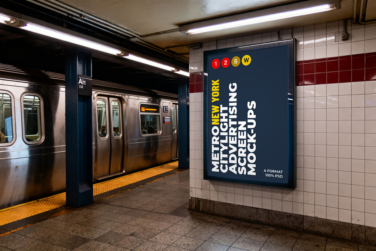 New York Metro Ad Screen Mock-Up 1, an Advertising Mockup by Graphic Shelter (Photo 2 of 8)