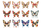 Christmas Colorful Butterfly Patchwo, an Illustration by Design Market (Thumbnail 3 of 4)