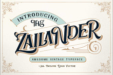 Zailander - Vintage Font + Logo Set