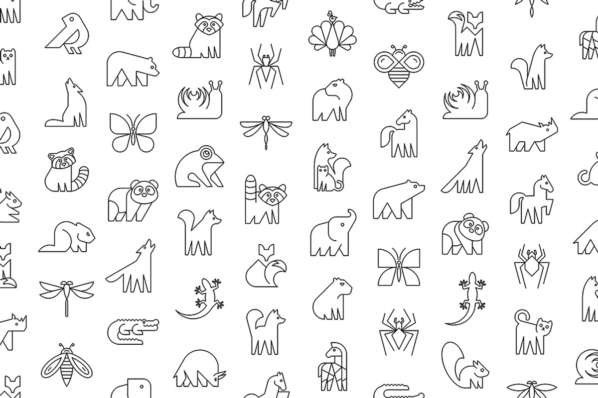 Animals logos collection + pattern, an Object Graphic by NataliiaVolyk (Photo 10 of 11)