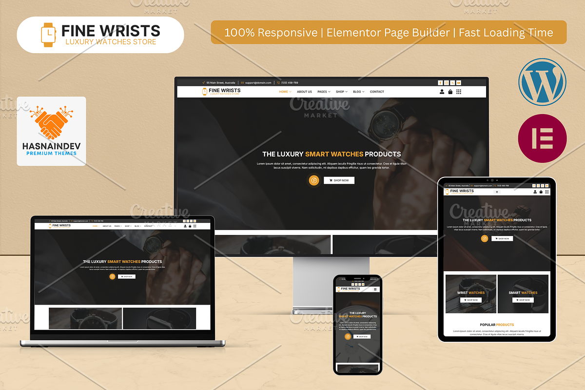 Luxury Watches Store Template, a WordPress Template by HasnainDEV (Photo 1 of 5)