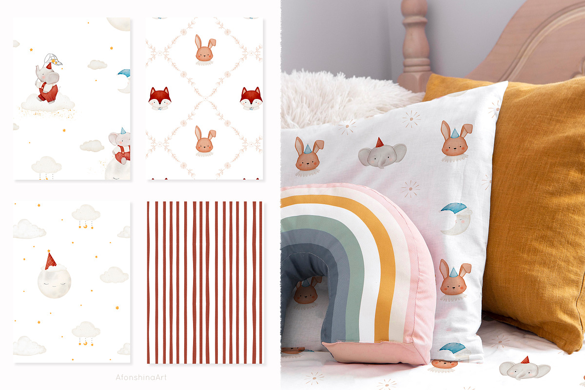 Magic dreams watercolor collection, an Animal Illustration by AfonshinaArt (Photo 6 of 12)