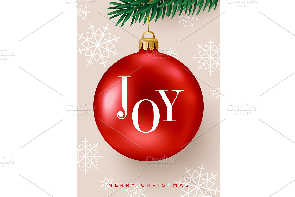 Christmas red bauble poster, an Object Illustration by kotoffei