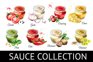 Sauce Collection. Watercolor Set