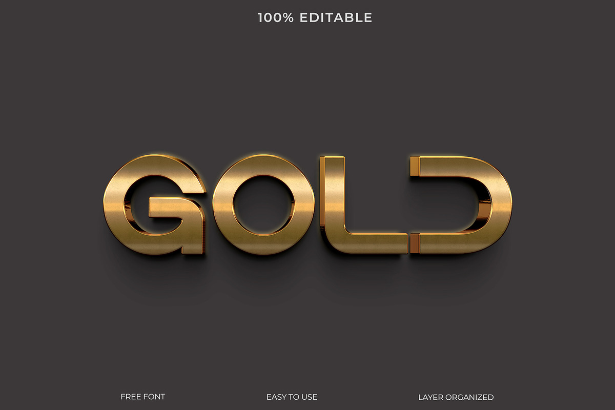 Gold PSD Text Style Effect, a Layer Style Add-On by Imamul001