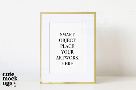 Gold Frame Mockup With Mount
