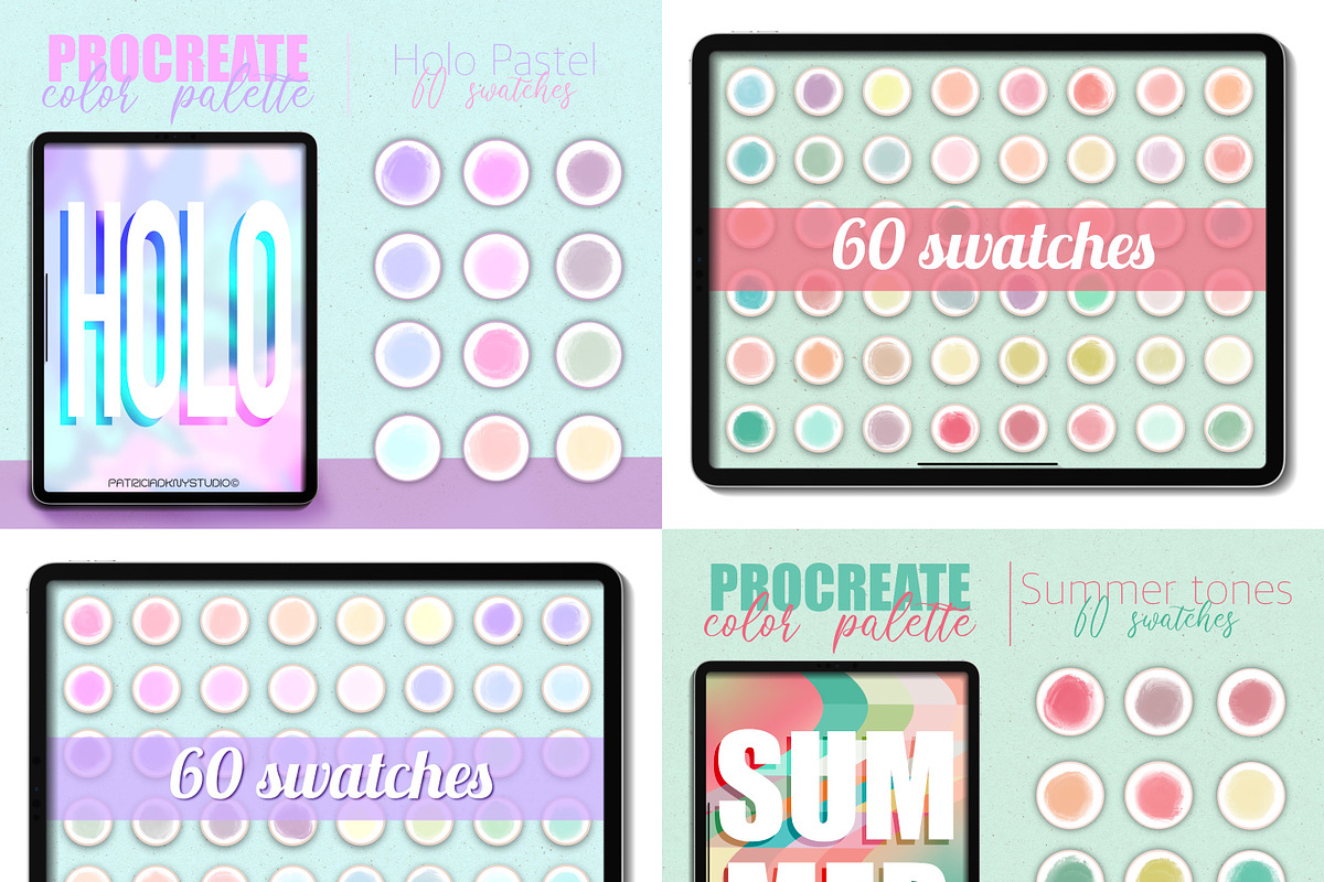 Procreate color palettes bundle, a Brush Add-On by PDknyStudio