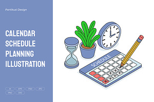 Calendar Schedule Planning, an Object Illustration by Partikusi Design