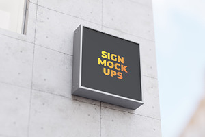 Square Sign Mockups