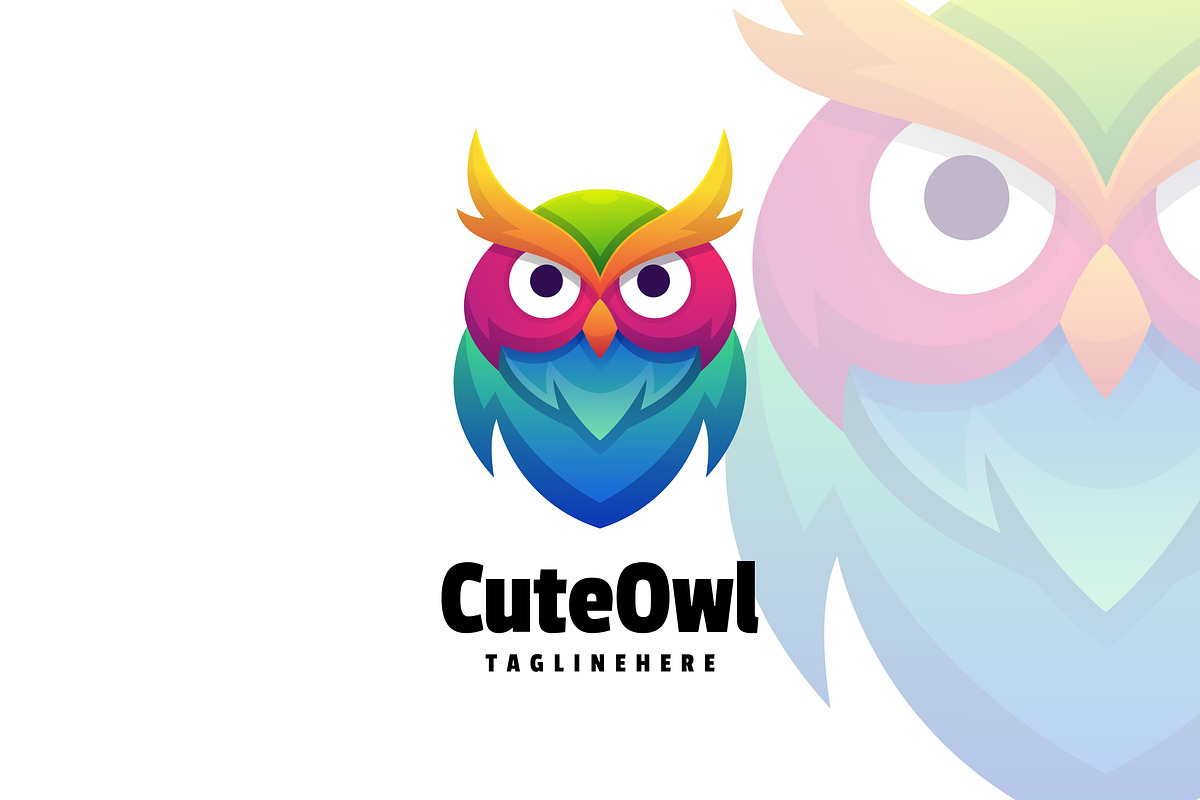 Cute Owl Gradient Colorful logo Desi, a Branding & Logo Template by ModalTampang
