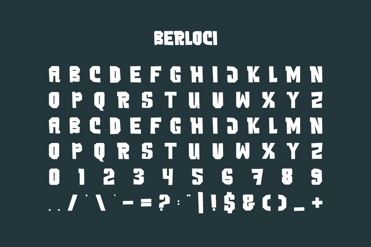 Berloci - Thick Font, a Sans Serif Font by Iqsiart Studio (Photo 3 of 6)