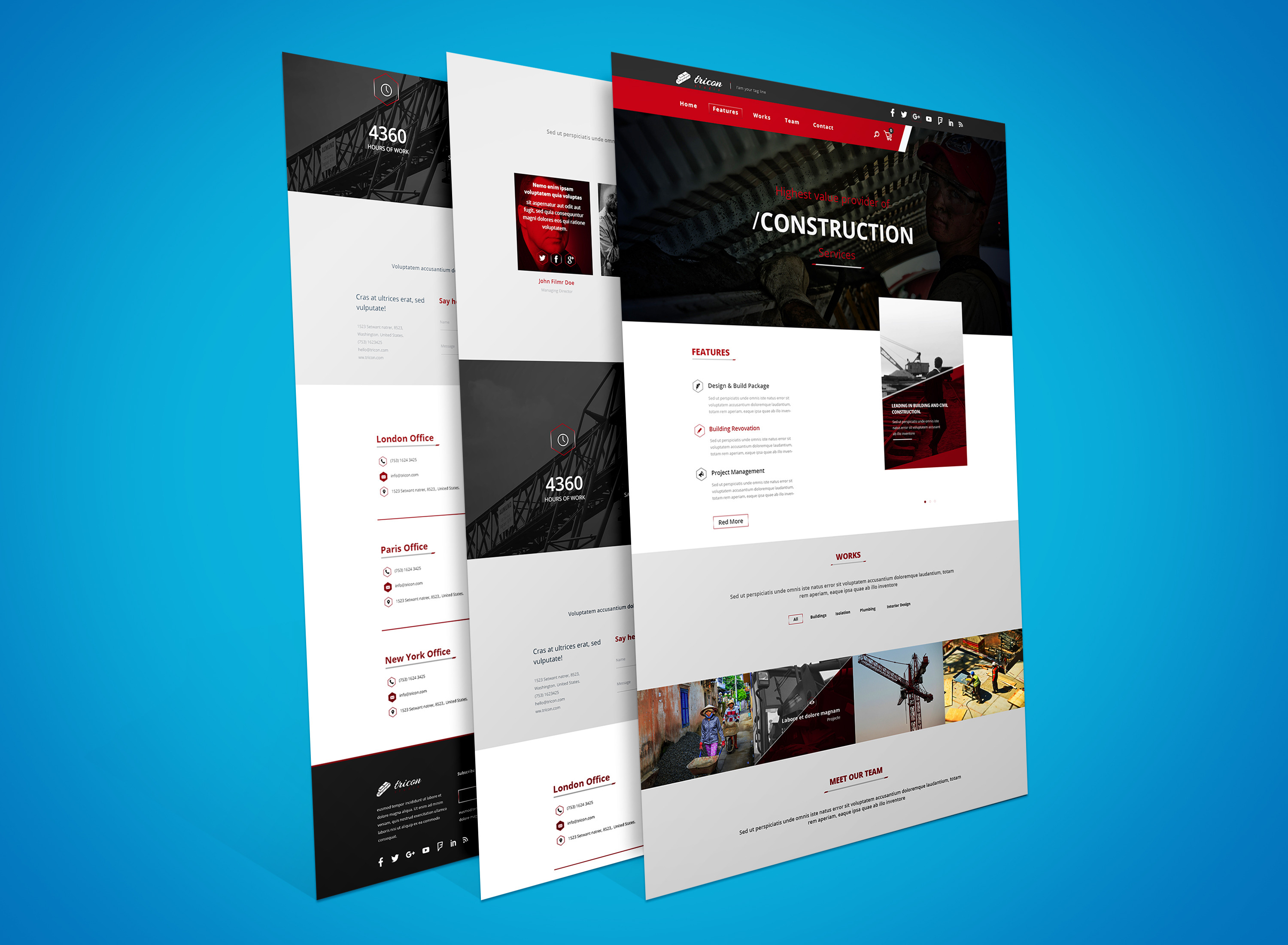 Construction Landing Page, a Landing Page Template by Rongbaaz ...