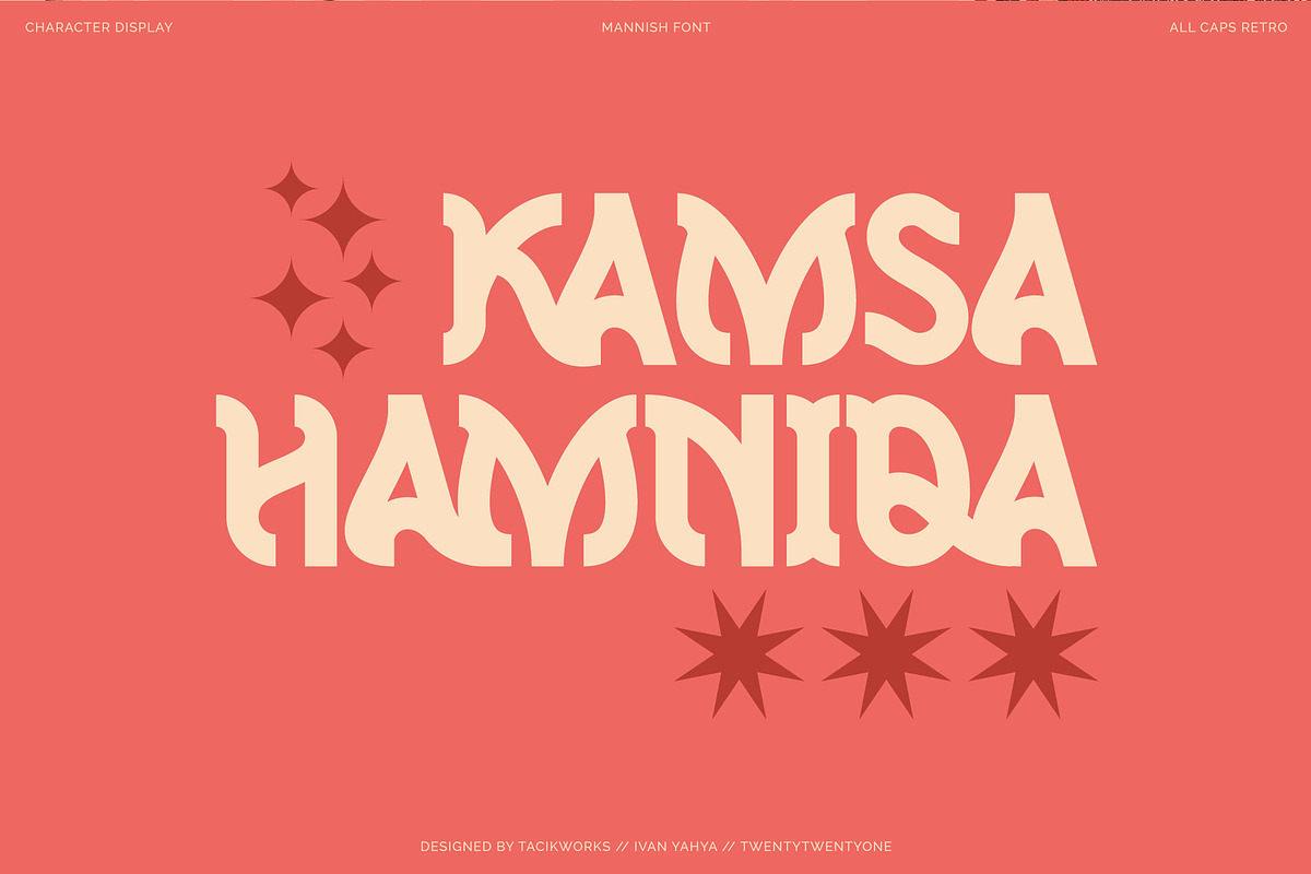 Mannish All Caps Retro Display Font, a Slab Serif Font by Wortfice (Photo 11 of 11)