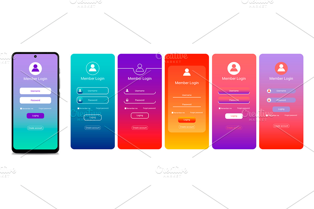 Mobile Phone with Login Form, a Templates & Theme by Bigmouse_art (Photo 1 of 2)