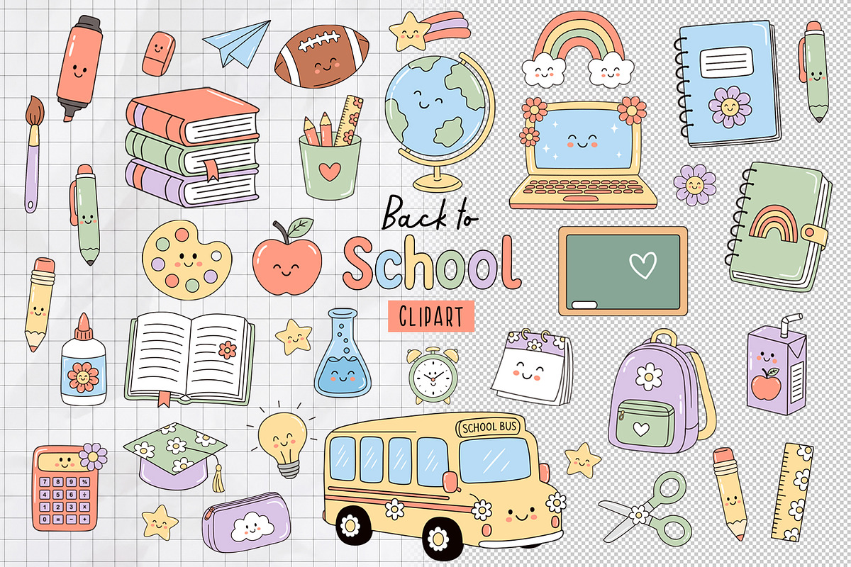 Back to School Vector Clipart Pack, an Education Illustration by NataKa (Photo 1 of 4)