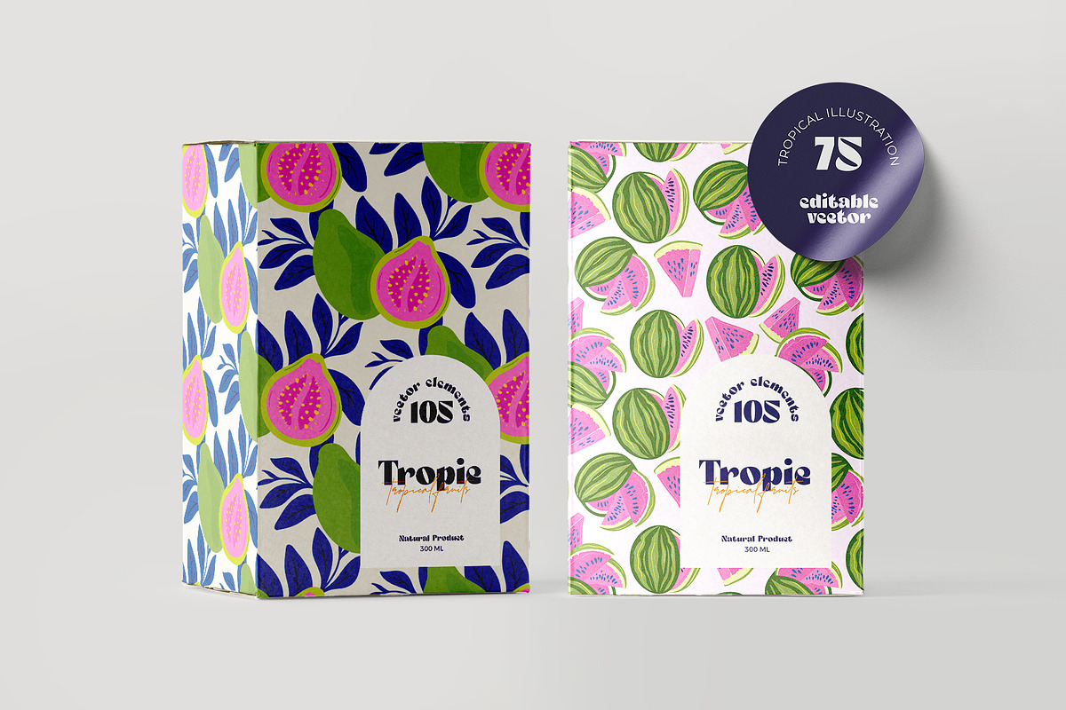 Tropical Fruits Illustration, a Food Illustration by KetteCreate (Photo 13 of 14)