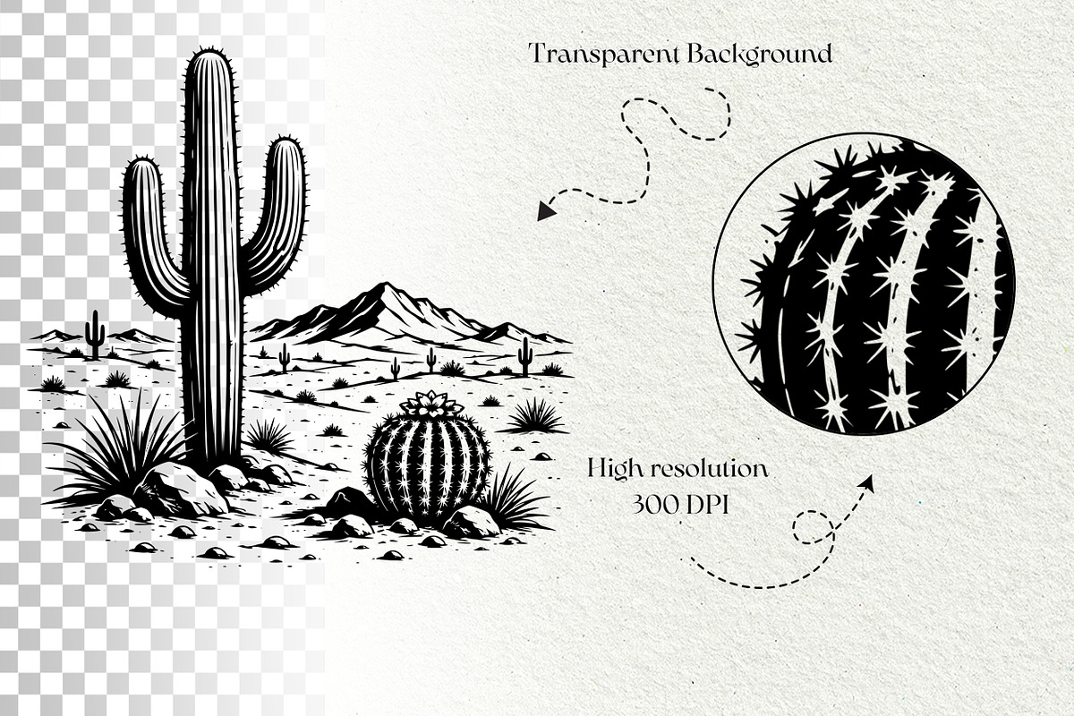 Desert Scenes Line Art Graphics, a Decorative Illustration by DENIDigitalArtSudio (Photo 10 of 10)