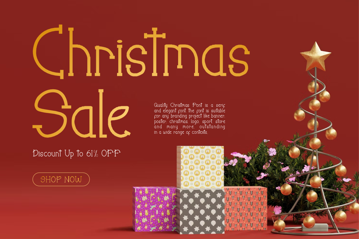 Christmas Winterfall, a Serif Font by QR Design Studio (Photo 2 of 9)