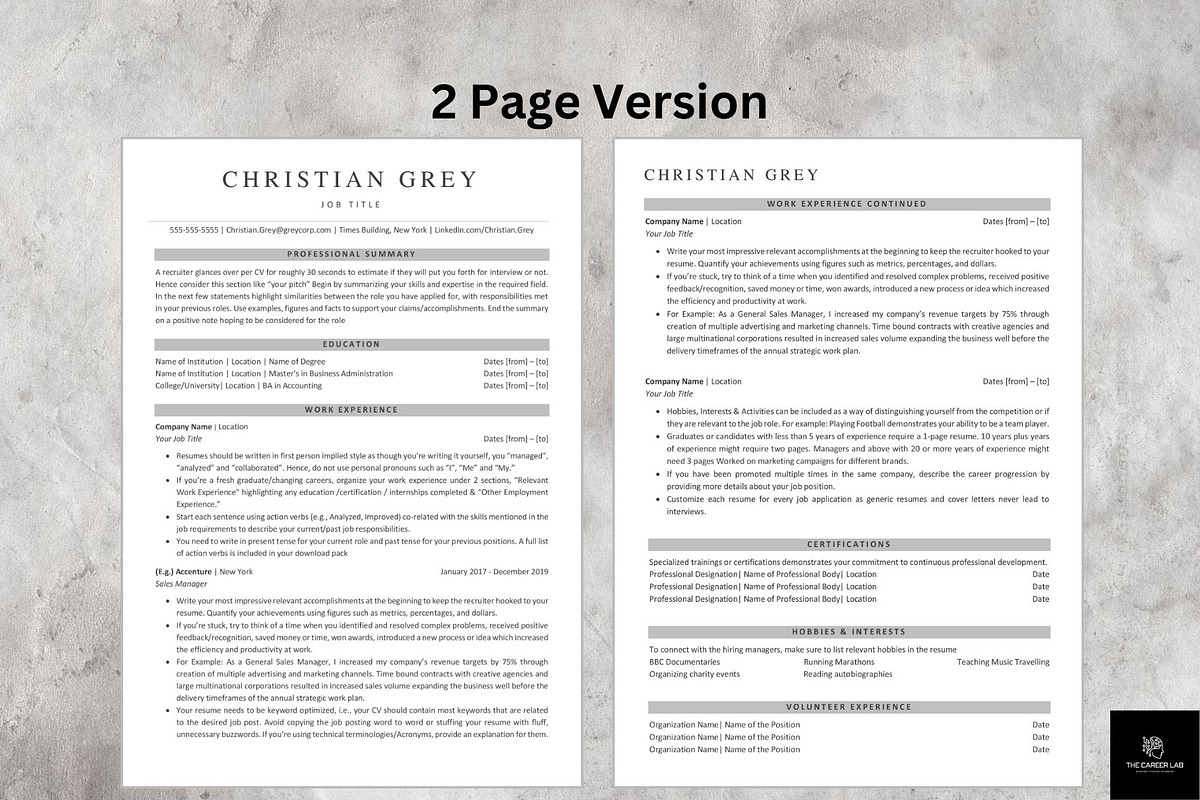 Resume/CV ATS Resume Template, a Resume Template by The Career Lab (Photo 4 of 11)