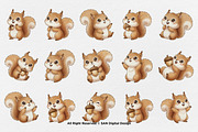 15 Bundle Watercolor Baby Squirrel, an Animal Illustration by Morspective (Thumbnail 8 of 8)
