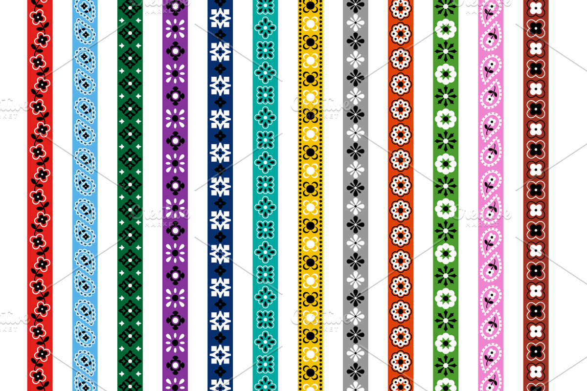 Bandana Border Patterns & Frames, a Background Graphic by Melissa Held Designs (Photo 2 of 5)