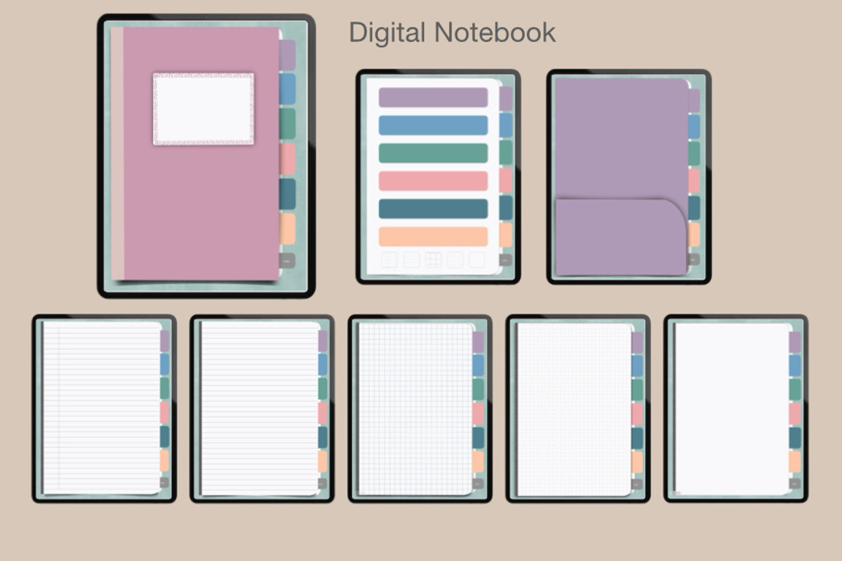 Hyperlinked Digital Notebook, a Websites & App Template by Anne Kristin Designs
